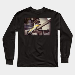 Yellow Monorail Exiting Building Long Sleeve T-Shirt